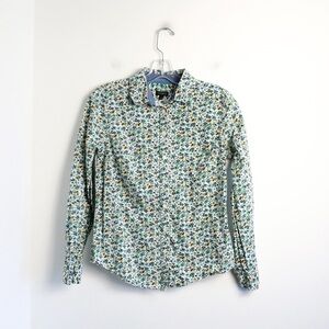 Talbots women's shirt ditsy floral print Liberty mushrooms fairycore 4 Small